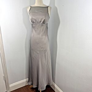 Vtg Faviana Dress Women 3 or 4 Gray Empire Formal Romantic Fairycore Whimsical